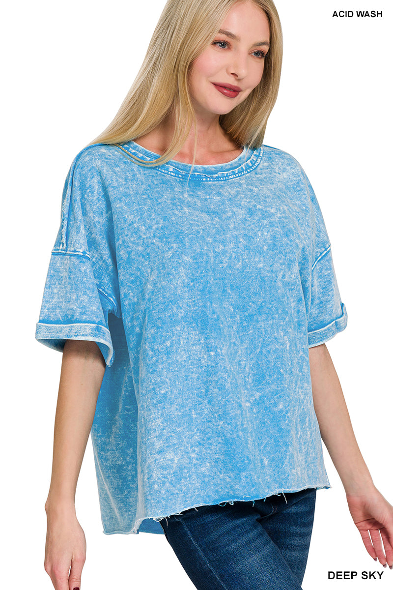 French Terry Acid Washed Tee Shirts